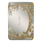 Tapis De Bain Mat de bain à bulle blanc or orné (devant Vertical)