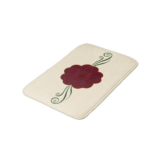 Tapis De Bain Mat de bain à fleur rouge (Angle)