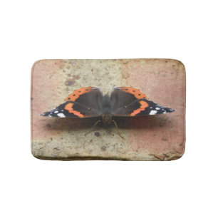 Tapis De Bain Mat de bain à papillon de l'amiral rouge