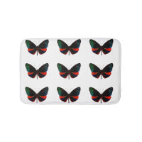 Mat de bain à papillon rouge, vert et noir