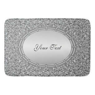 Tapis De Bain Mat de bain à Parties scintillant en argent