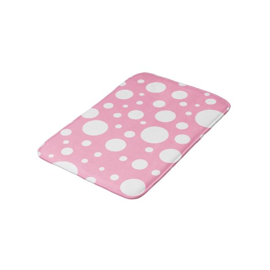 Tapis De Bain Mat de bain à points roses (Angle)