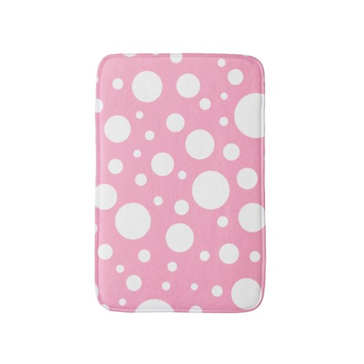 Tapis De Bain Mat de bain à points roses (Devant (Vertical))