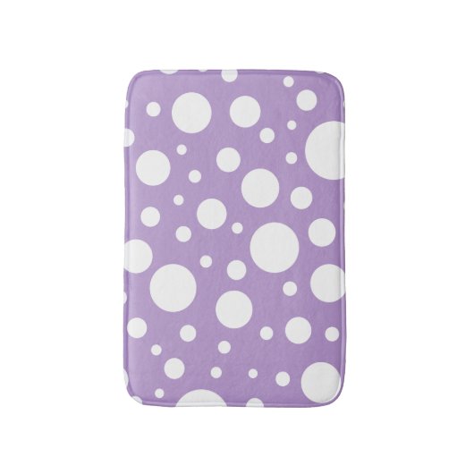 Tapis De Bain Mat de bain à points violets (Devant (Vertical))