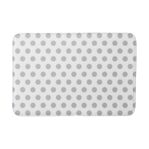 Tapis De Bain Mat de bain à pois gris clair et blanc