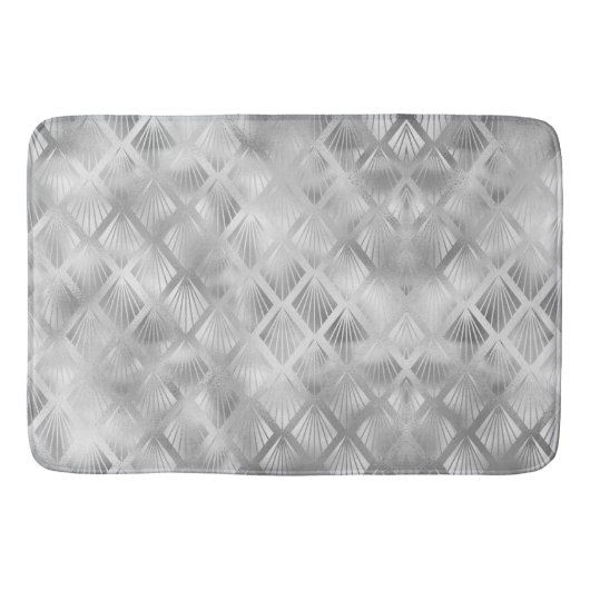 Tapis De Bain Mat de bain Abstrait géométrique gris argent (Devant)