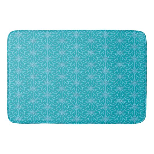 Tapis De Bain Mat de bain aux fleurs turquoise (Devant)