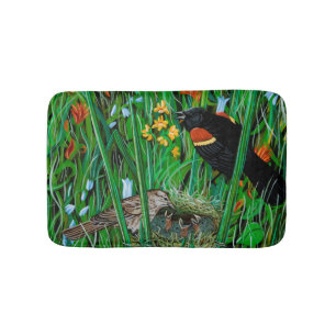 Tapis De Bain Mat de bain Blackbird de l'aile rouge
