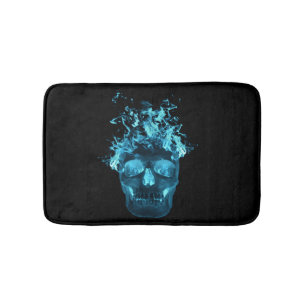 Tapis De Bain Mat de bain bleu à crâne