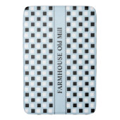Tapis De Bain Mat de bain bleu géométrique (devant Vertical)