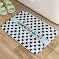 Mat de bain bleu géométrique