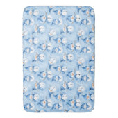 Tapis De Bain Mat de bain bleu neige de Noël (devant Vertical)