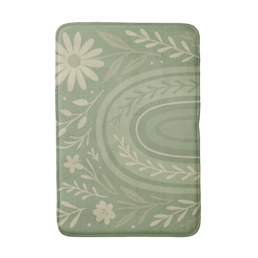 Tapis De Bain Mat de bain Boho vert Sage (Devant (Vertical))