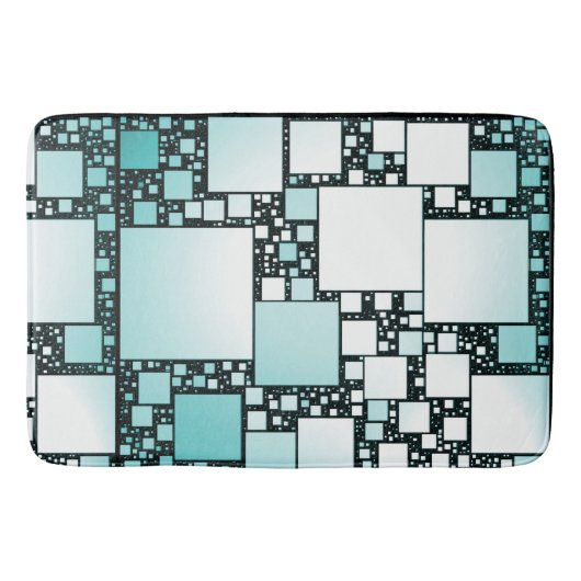 Tapis De Bain Mat de bain carré turquoise (Devant)