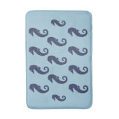Tapis De Bain Mat de bain - Chevaux de mer (bleu marine) sur ble (Devant (Vertical))