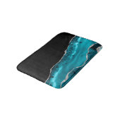 Tapis De Bain Mat de bain d'Agate turquoise et Argent (Angle)
