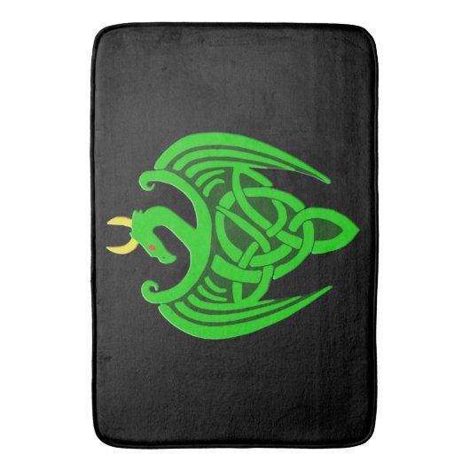 Tapis De Bain Mat de bain de dragon céleste vert (devant Vertical)
