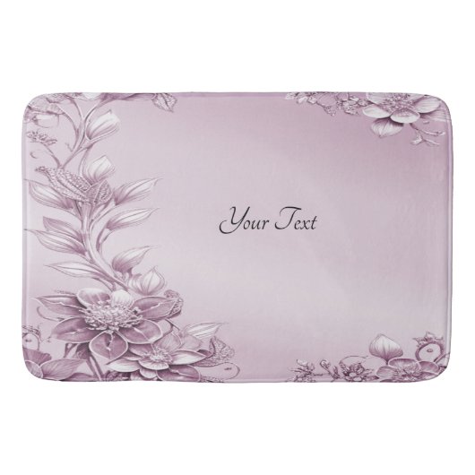 Tapis De Bain Mat de bain de feuillage rose (Devant)