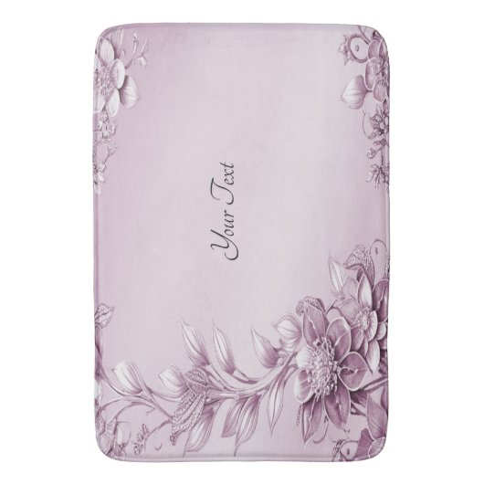 Tapis De Bain Mat de bain de feuillage rose (devant Vertical)