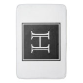 Tapis De Bain Mat de bain de Monogramme Carré noir (devant Vertical)