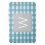 Tapis De Bain Mat de bain de Monogramme Plaid de Buffle Bleu (devant Vertical)