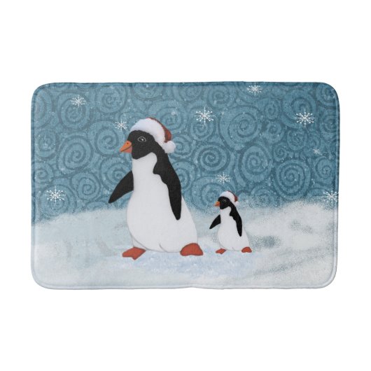 Tapis De Bain Mat de bain de père Noël Penguins (Devant)