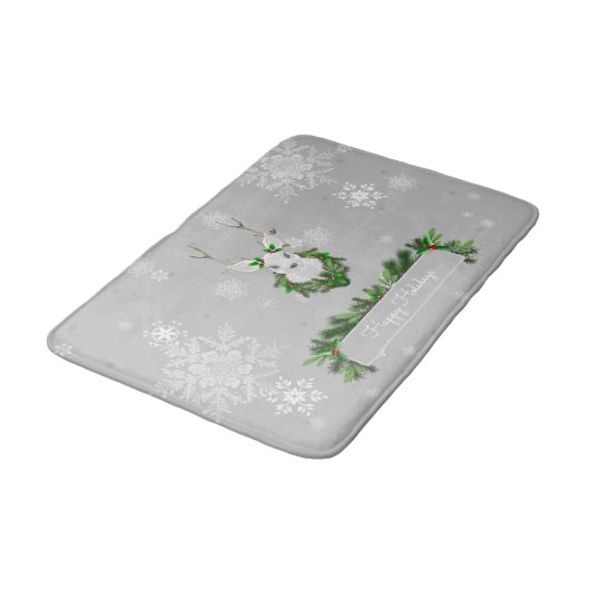 Tapis De Bain Mat de bain de rennes gris (Angle)