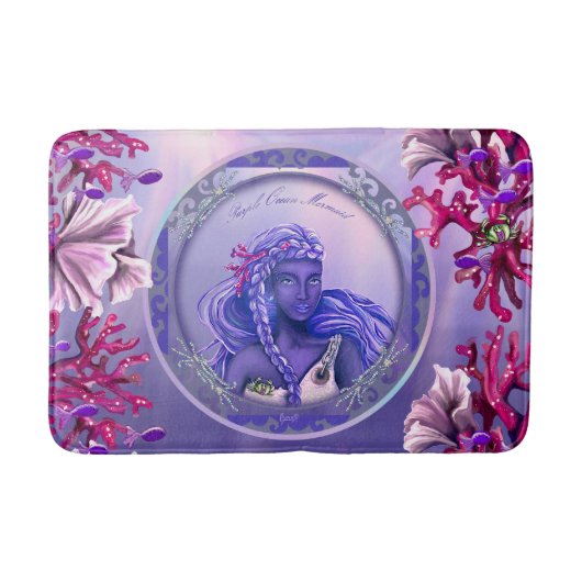 Tapis De Bain Mat de bain de sirène de mer pourpre (Devant)