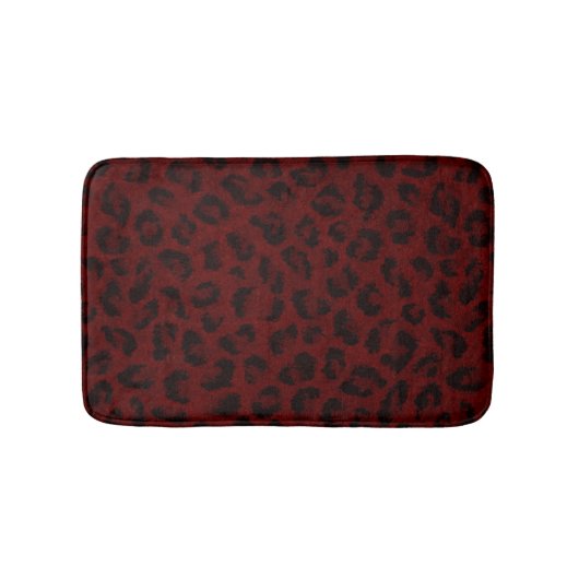 Tapis De Bain Mat de bain Empreinte de léopard rouge (Devant)