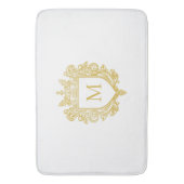Tapis De Bain Mat de bain en crête d'or Monogramme (devant Vertical)