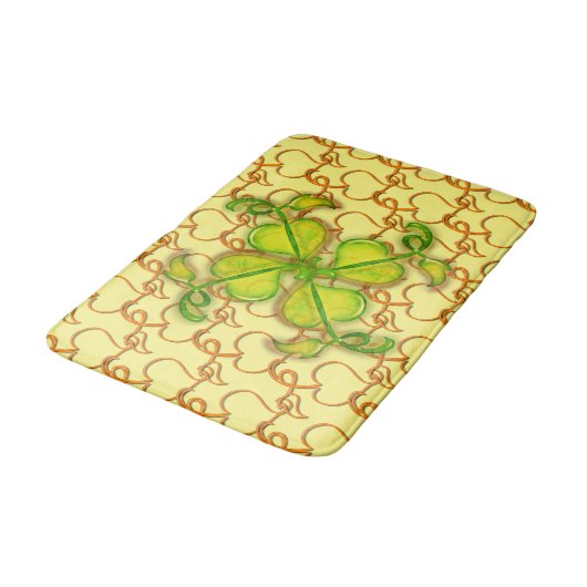 Tapis De Bain Mat de bain - Feuilles ivoiriens sur Jaune (Angle)