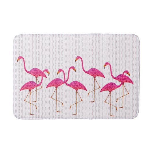 Tapis De Bain Mat de bain Flamants roses roses (Devant)