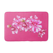Tapis De Bain Mat de bain - Geraniums à rayures roses (Devant)