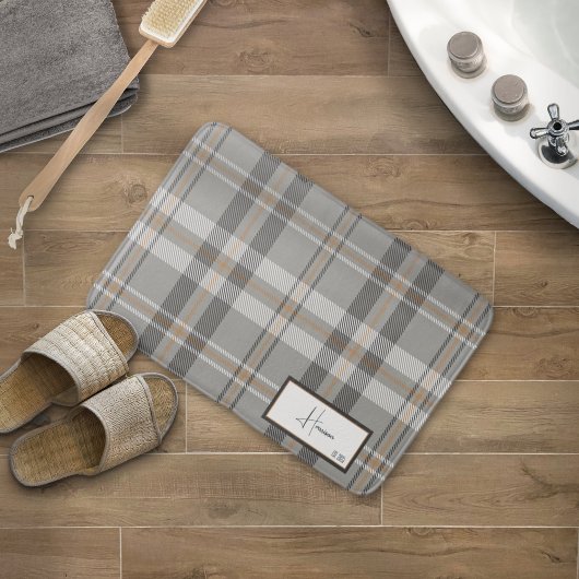 Tapis De Bain Mat de bain gris Cloud Plaid moderne
