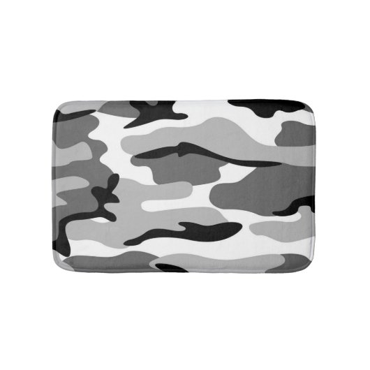 Tapis De Bain Mat De Bain Gris Et Noir De Camouflage (Devant)