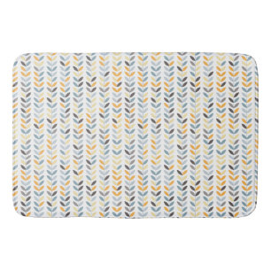 Tapis De Bain Mat de bain - Gris Jaune et Vignes Bleues