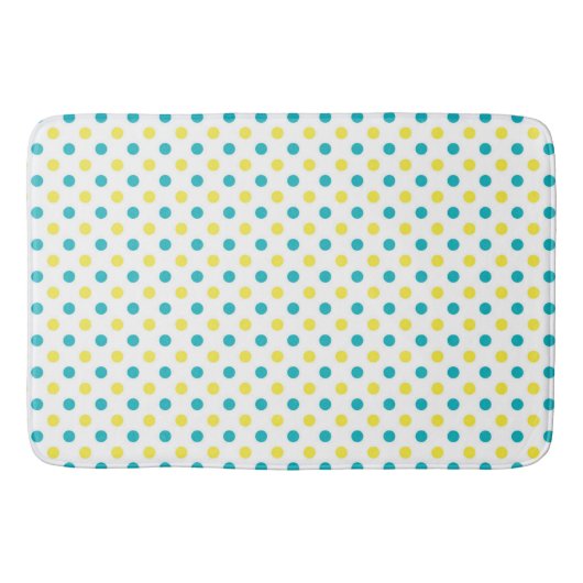 Tapis De Bain Mat de bain/Jaune et Pois Turquoises (Devant)