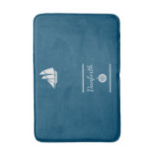 Tapis De Bain Mat de bain marine et blanc (Devant (Vertical))