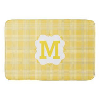 Tapis De Bain Mat de bain monogramme en carton jaune