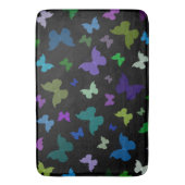 Tapis De Bain Mat de bain/Noir avec papillons (devant Vertical)