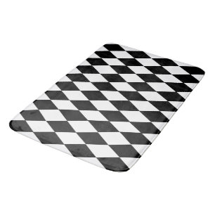 Tapis De Bain Mat de bain noir et blanc À damiers