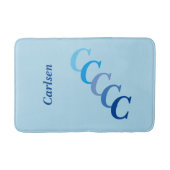 Tapis De Bain Mat de bain - Nom bleu et initiales (Devant)