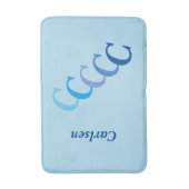 Tapis De Bain Mat de bain - Nom bleu et initiales (Devant (Vertical))