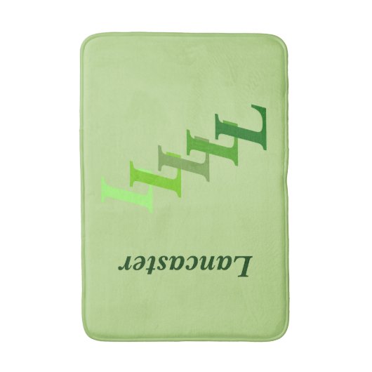 Tapis De Bain Mat de bain - Nom vert et initiales (Devant (Vertical))
