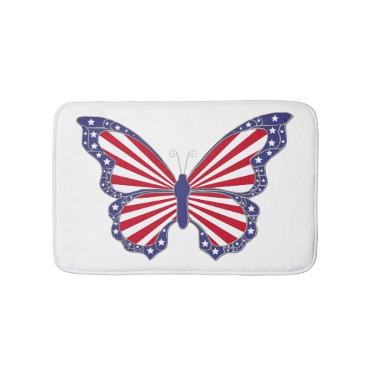 Tapis De Bain Mat de bain papillon patriotique (Devant)