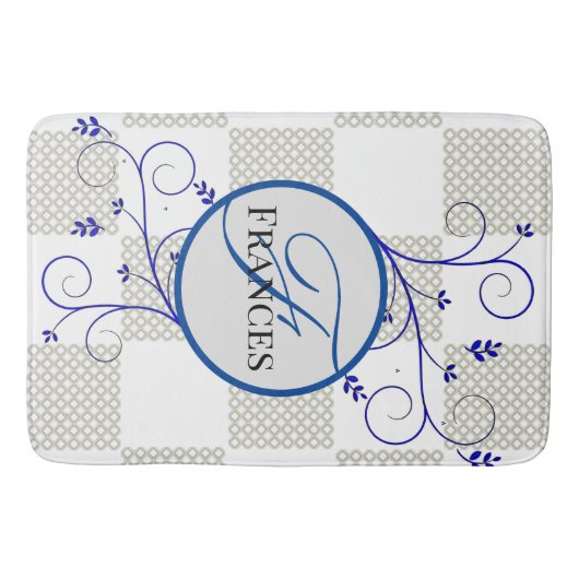 Tapis De Bain Mat de bain personnalisé monogramme (Devant)