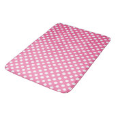 Tapis De Bain Mat de bain/Pois rose et blanc (Angle)