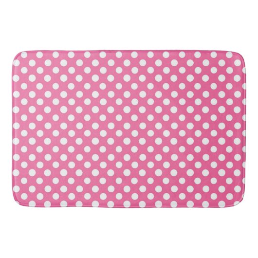 Tapis De Bain Mat de bain/Pois rose et blanc (Devant)