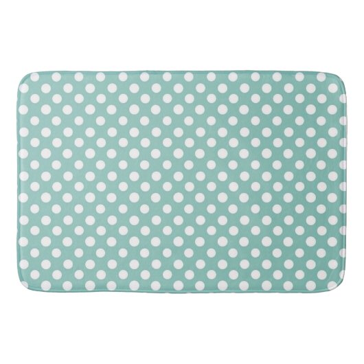 Tapis De Bain Mat de bain/Pois Turquoises et blancs (Devant)