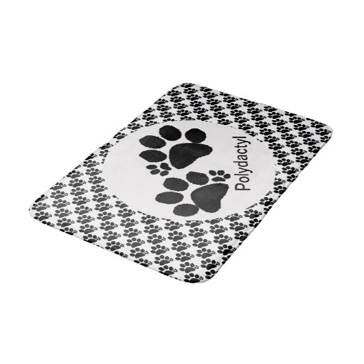 Tapis De Bain Mat de bain - Polydactyl Empreintes de pattes (Angle)